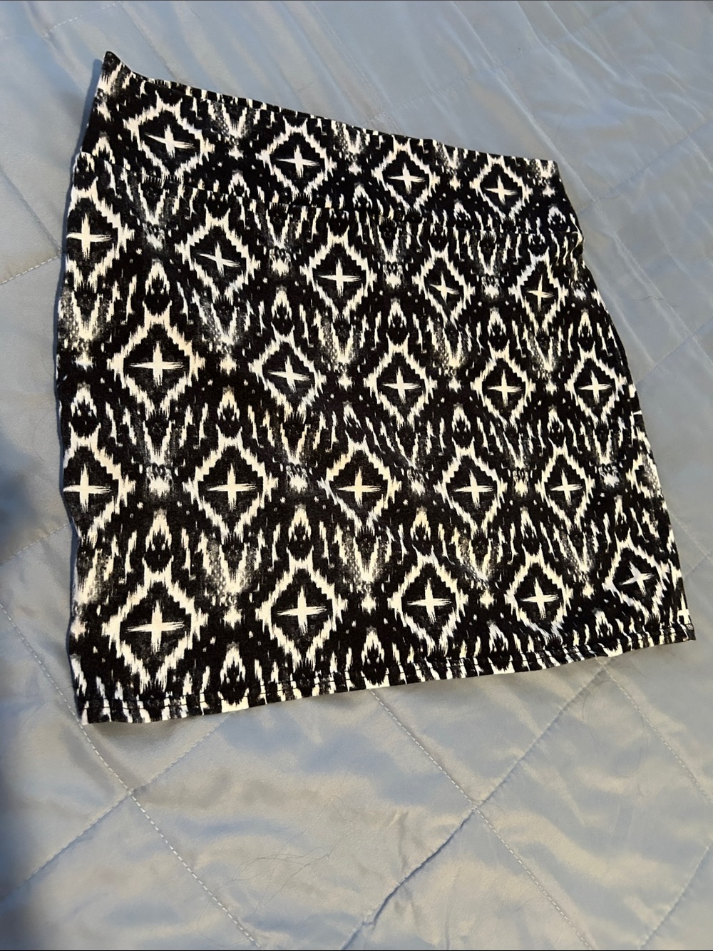 Cotton On Black and White Ikat Geo Print Mini Skirt